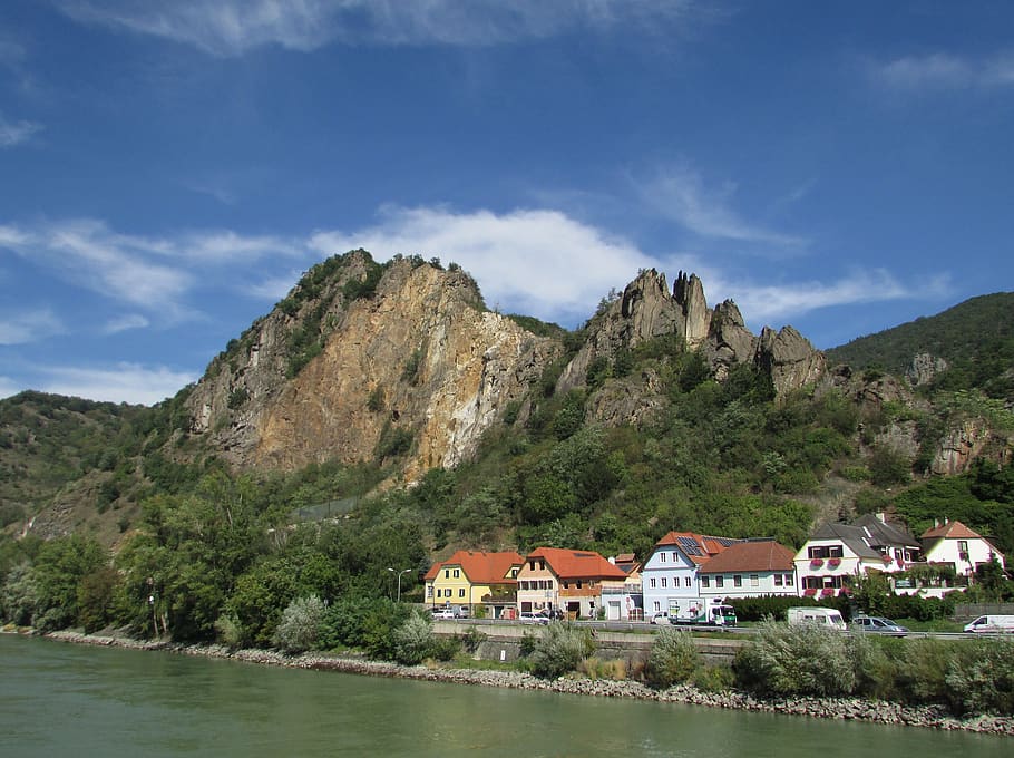 panorama, landscape, danube valley, austria, wachau, built structure, HD wallpaper