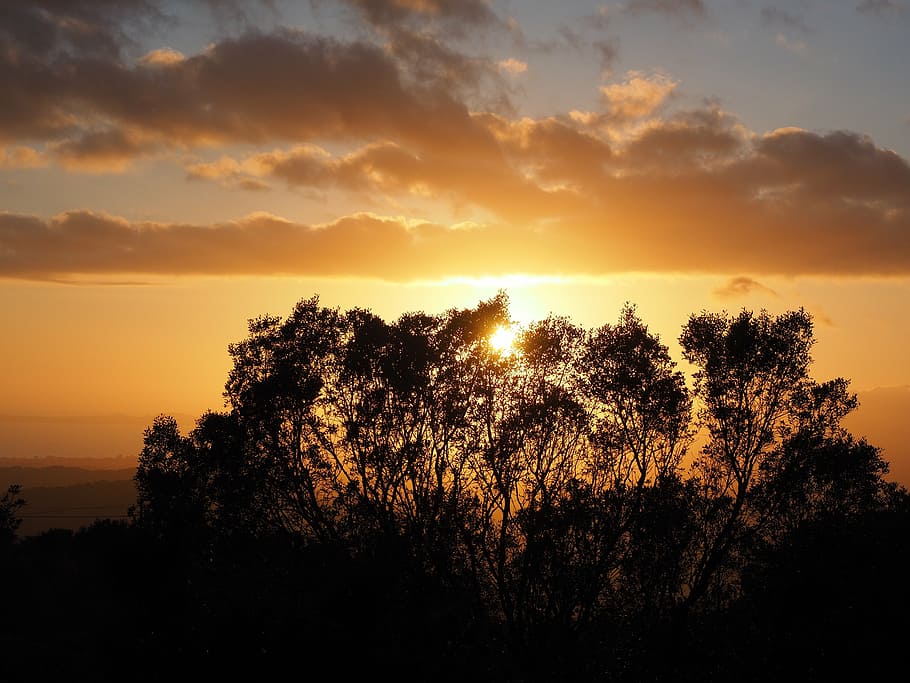 sunset, passage, evening, romantic, romance, clouds, yellow HD wallpaper