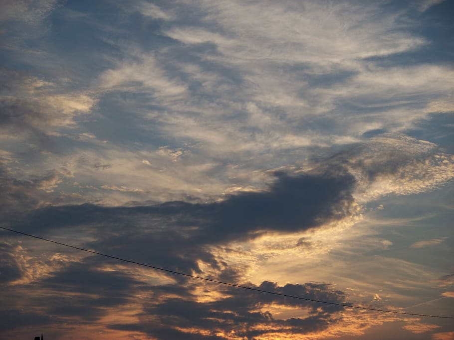 sunset, clouds, sky, view, dramatic, dusk, cloud - sky, beauty in nature HD wallpaper