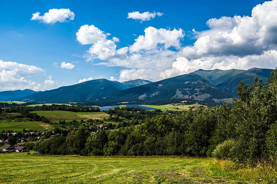 view, slovakia, clouds, mountains, landscape, heaven, sky, plant HD wallpaper