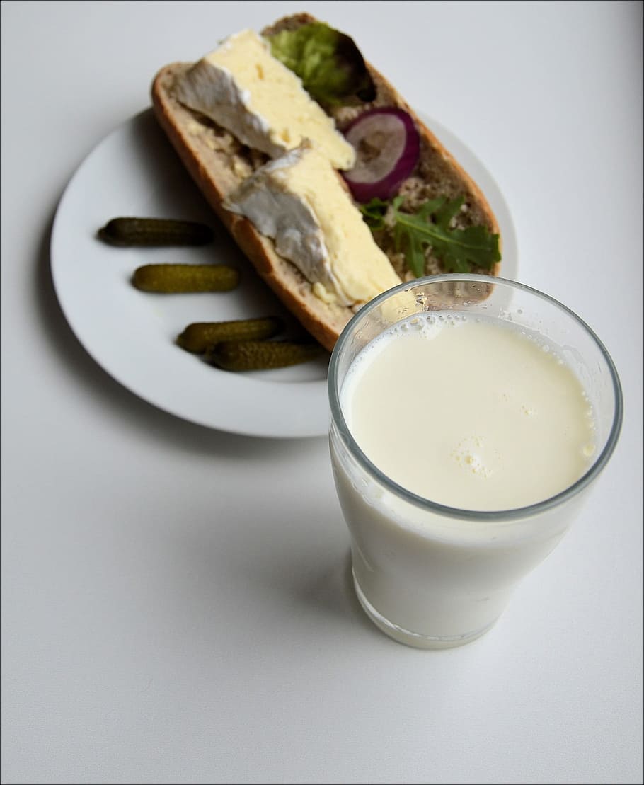 Bread, Milk, Breakfast, Sandwich, Cheese, healthy, fresh, drink HD wallpaper