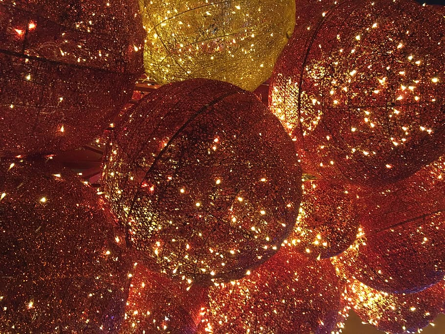 Festival, Red, Ball, no people, underwater, undersea, night HD wallpaper