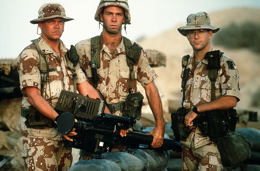 US Army soldiers from the 11th Air Defense Artillery Brigade during the Gulf War