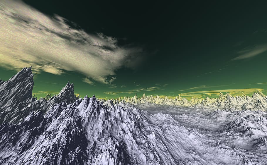 nature, sky, outdoors, panoramic, landscape, mountain, alien HD wallpaper