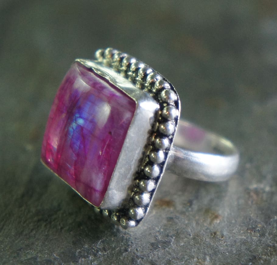 pink, labradorite, square, princess, silver, metal, jewelry HD wallpaper