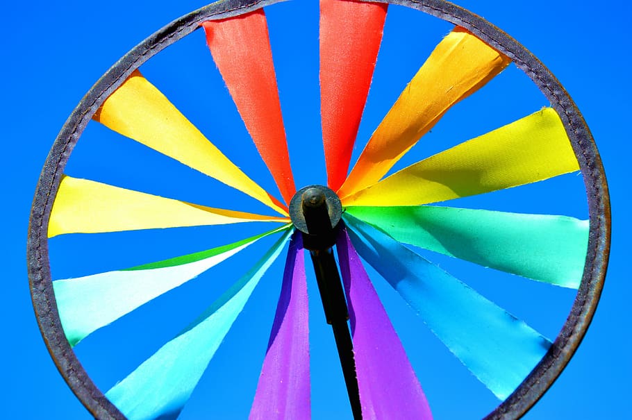 colour, color, wind, wheel, spin, colourful, colorful, sky, HD wallpaper