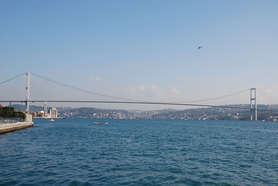 water, bridge, sea, river, sky, fatih sultan mehmet bridge