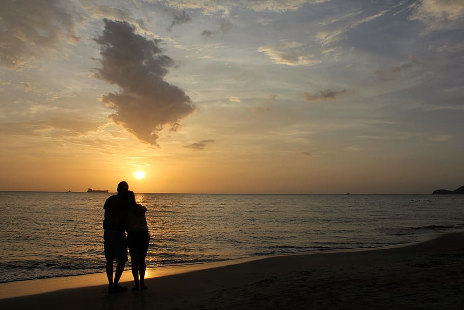 sunset, st, marta, colombia, sky, water, beach, sea, land, beauty in nature HD wallpaper