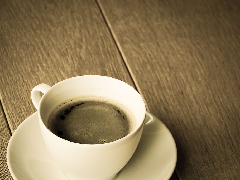 Coffee Cup, Beans, Drink, coffee beans, spoon, saucer, porcelain HD wallpaper