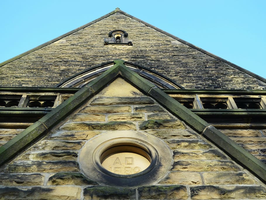 gable, wall, church, architecture, history, religion, background HD wallpaper