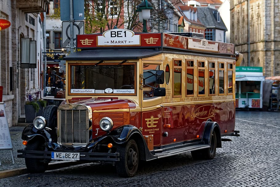 bus, old, auto, oldtimer, vehicle, retro, service bus, england HD wallpaper