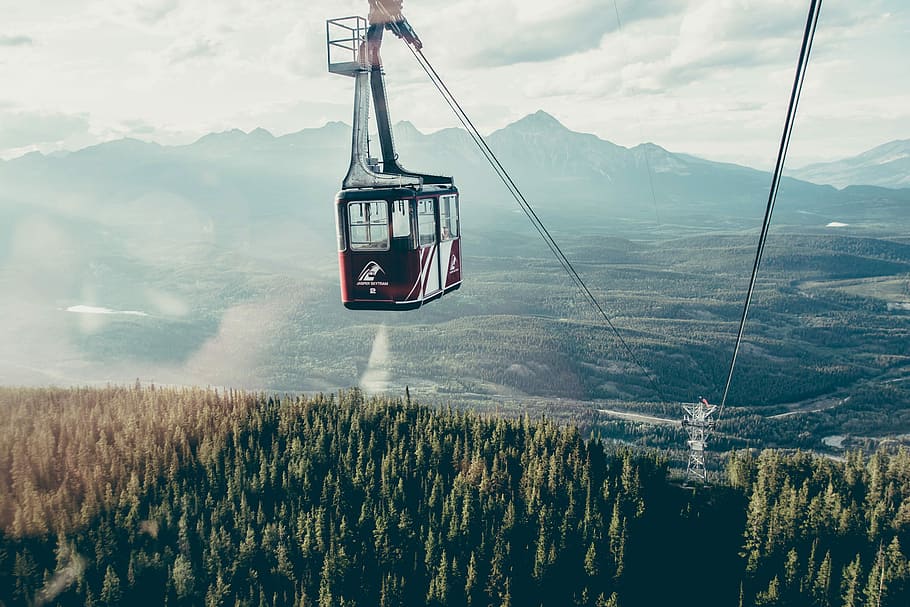 Sky Tram at Jasper National Park, Alberta, Canada, forest, public domain, HD wallpaper