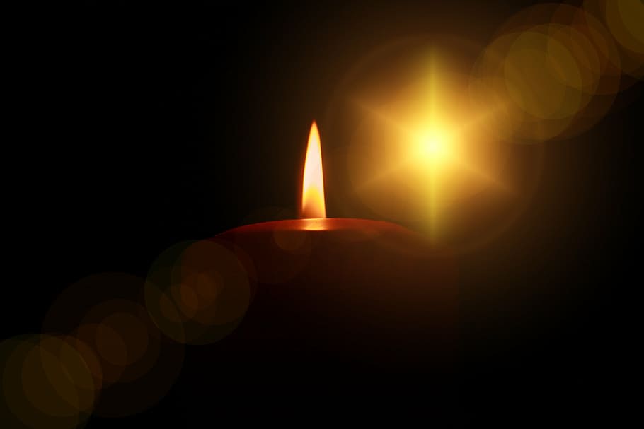 candle light illustration, evening, advent, christmas, decoration