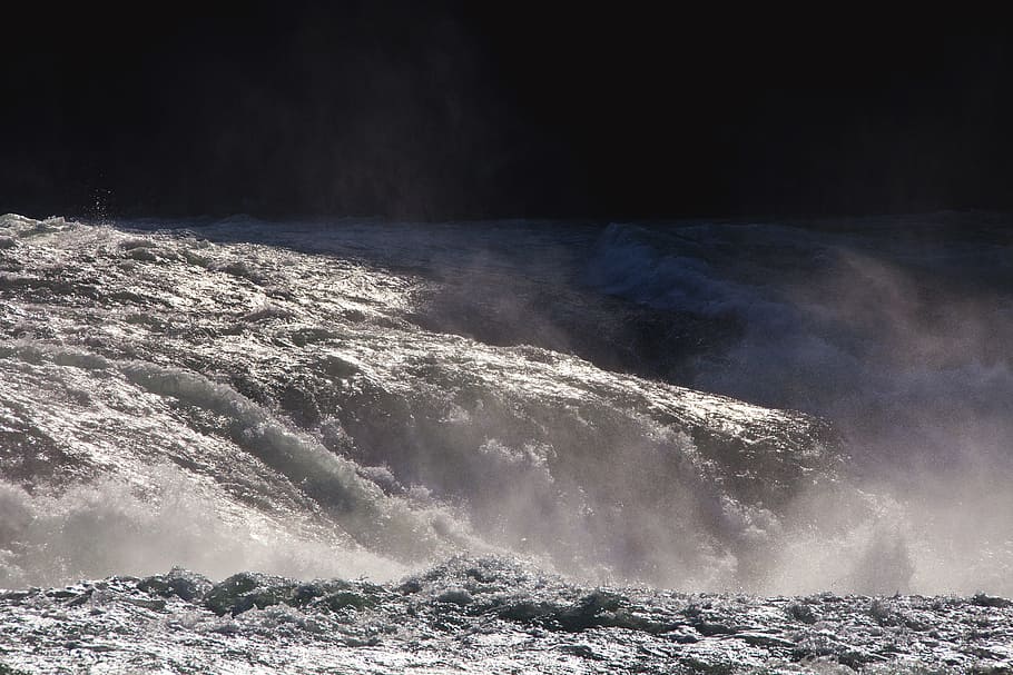 water, waterfall, roaring, flood, rhine falls, switzerland HD wallpaper