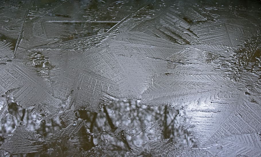 gray surface, ice, frozen, water, pattern, winter, cold temperature HD wallpaper