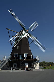 Mill, Pellworm, Windmill, Building, wadden sea, north sea, island HD wallpaper