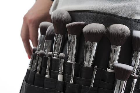 photo of makeup brush set, makeup brushes, make-up, cosmetic HD wallpaper