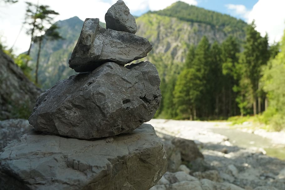 cairn, stones, stone tower, stack, stone men, cairns, steinmanderl HD wallpaper
