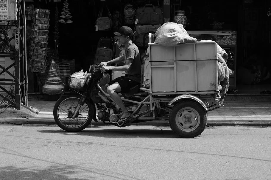 Vietnam, Moped, Transport, Goods, Human, trade, traffic, lightweight construction, HD wallpaper