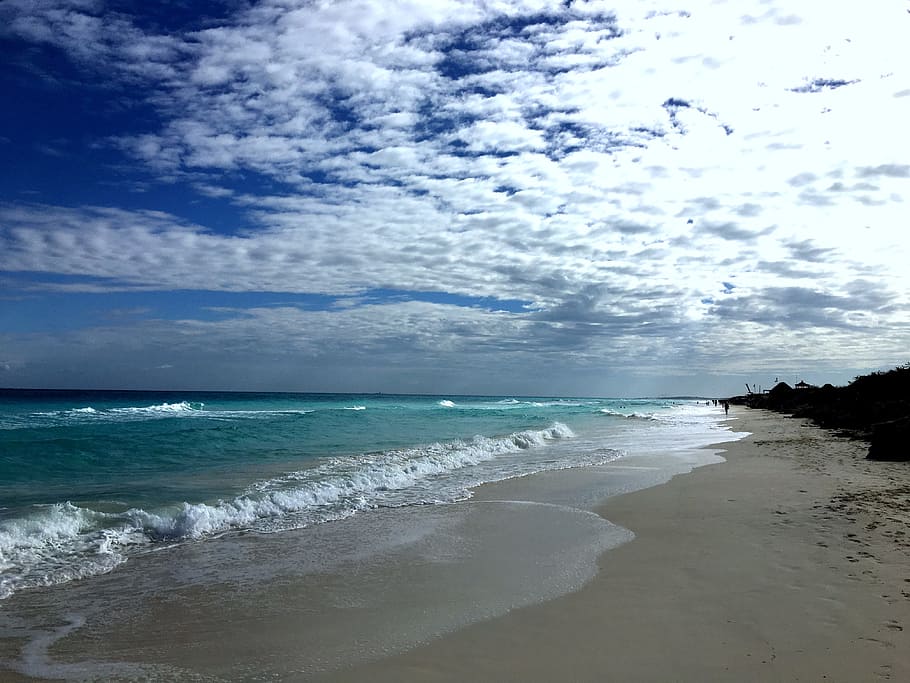 Beach, Clouds, Sea, Travel, sky, summer, ocean, nature, water HD wallpaper