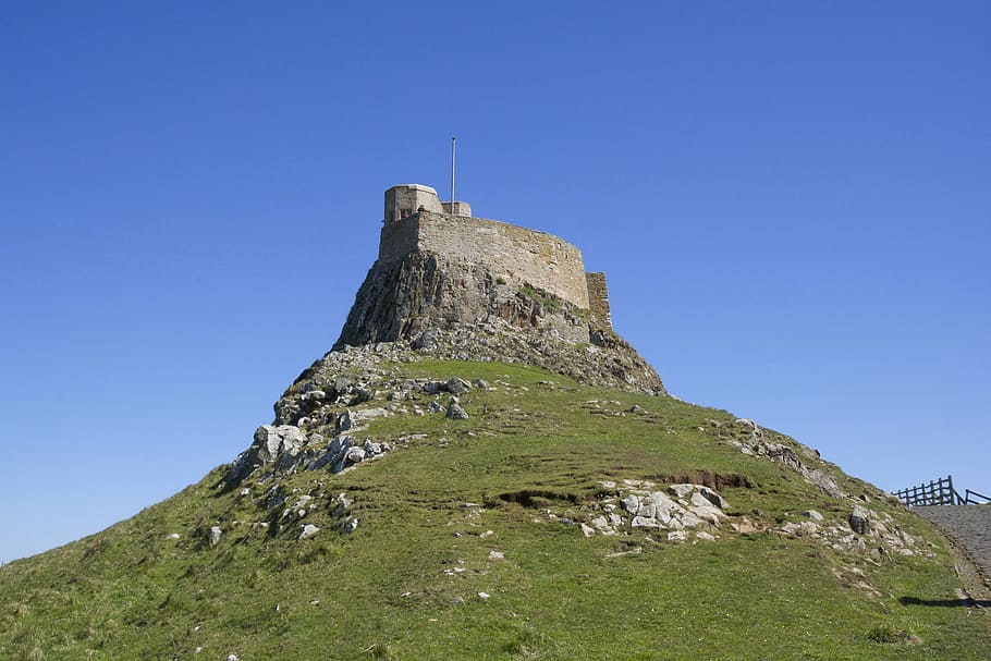 Lindisfarne, Castle, Castle, Island, Landmark, history, historic, HD wallpaper