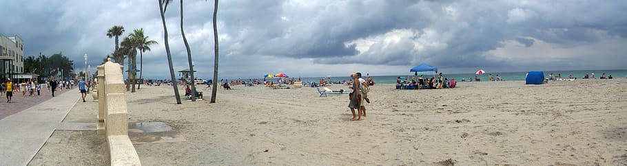 Hollywood Beach in March 2008 in Florida, 2007-08, clouds, photos HD wallpaper