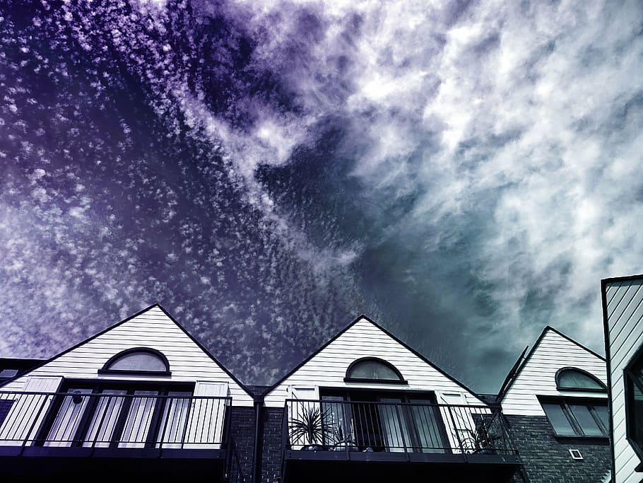 architecture, buildings, cloud, dark, expression, home, houses HD wallpaper