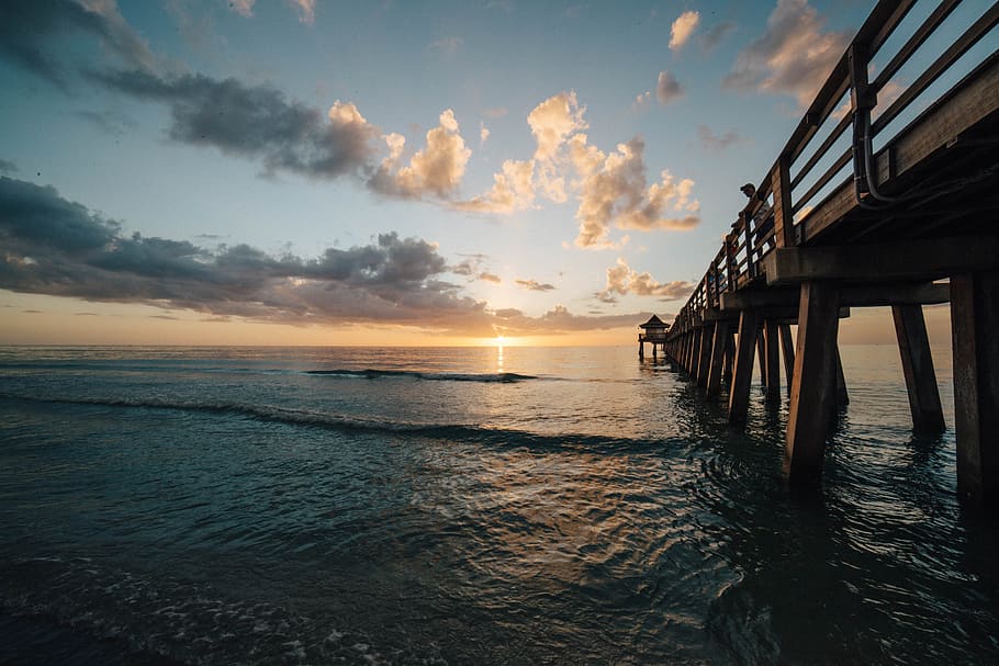 Scenic View of Sea Against Sky at Sunset, beach, clouds, dawn HD wallpaper