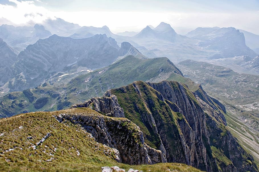 high rise mountain areal view, nature, landscape, scenics, mountain Range HD wallpaper