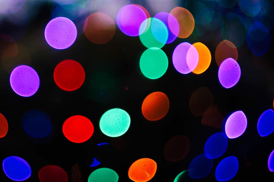 shallow focus photography of multicolored lights, assorted-color bokeh light HD wallpaper