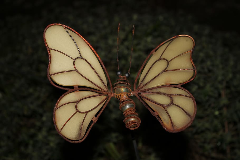 butterfly, insect, nature, wing, rusty, gartendeko, animal wing HD wallpaper