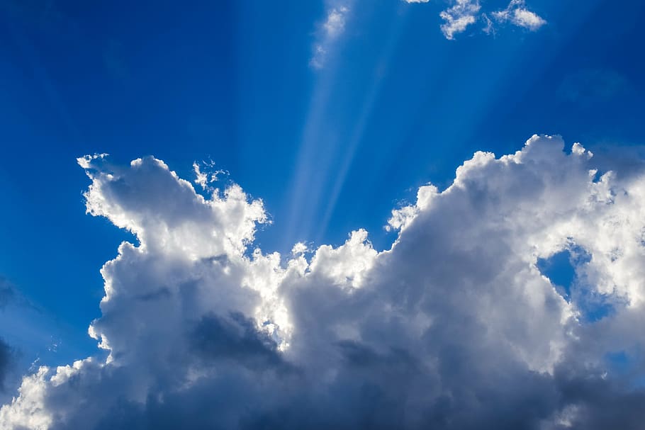 clouds, sky, sunbeam, sunlight, heaven, cloudscape, cloud - sky HD wallpaper