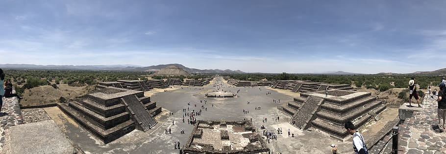 teotihuacan, mexico city, pyramid, esplanade, archaeology, aztec, HD wallpaper