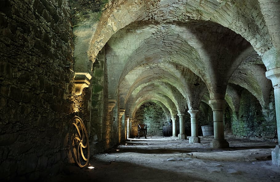 gray concrete catacombs digital wallpaper, brittany, history HD wallpaper