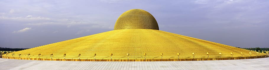 photography of gold dome, dhammakaya pagoda, more than, million