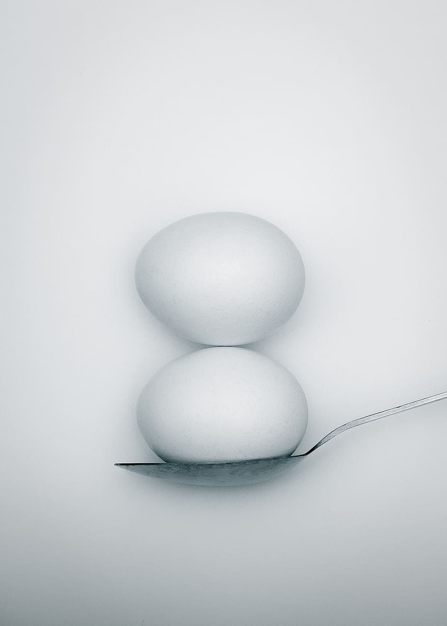 boiled, eggs, breakfast, food, spoon, studio shot, food and drink HD wallpaper