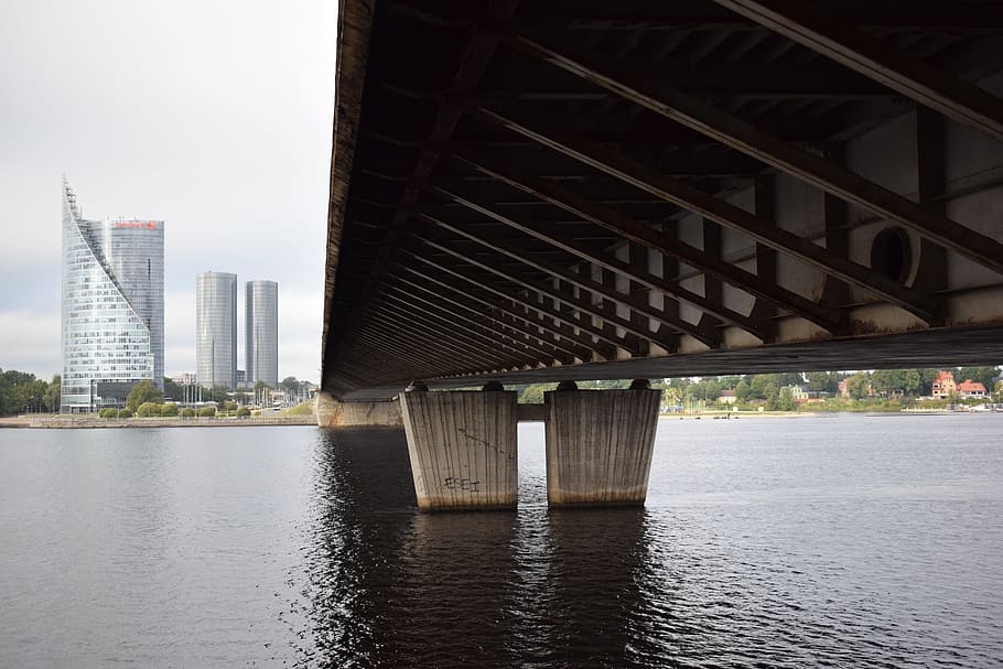 skyscraper, bridge, city, architecture, urban, travel, building HD wallpaper