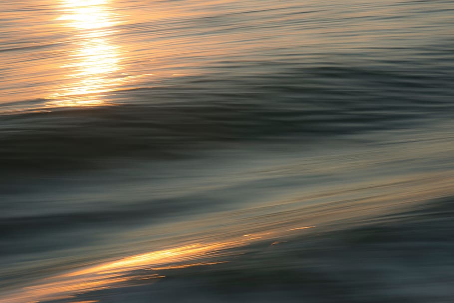 sea, ocean, water, waves, nature, sunlight, motion, sunset HD wallpaper