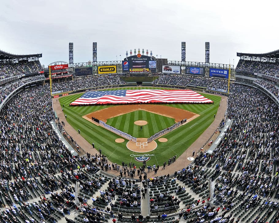 Download Chicago White Sox In American Flag Wallpaper