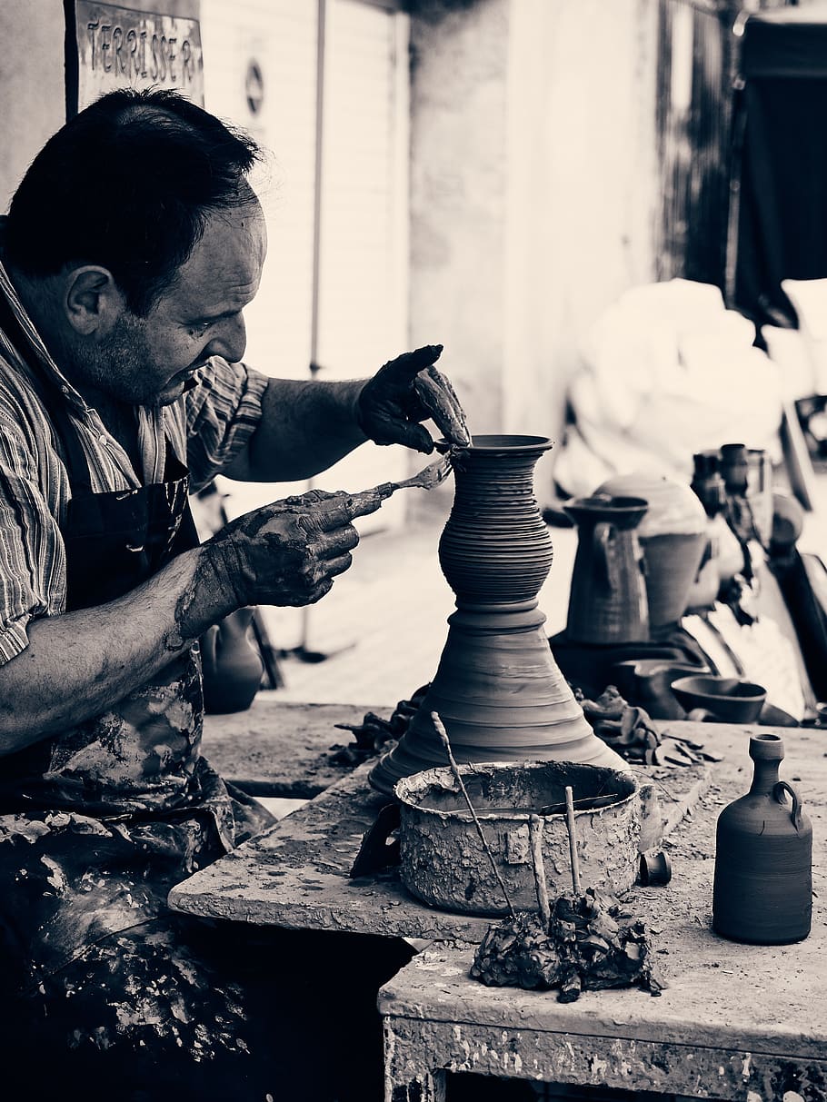 potter, clay, craft, ceramic, making, hand, creativity, artist