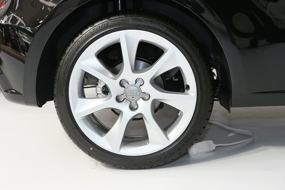 gray wheel and tire, car, wheels, audi, transportation, mode of transportation HD wallpaper