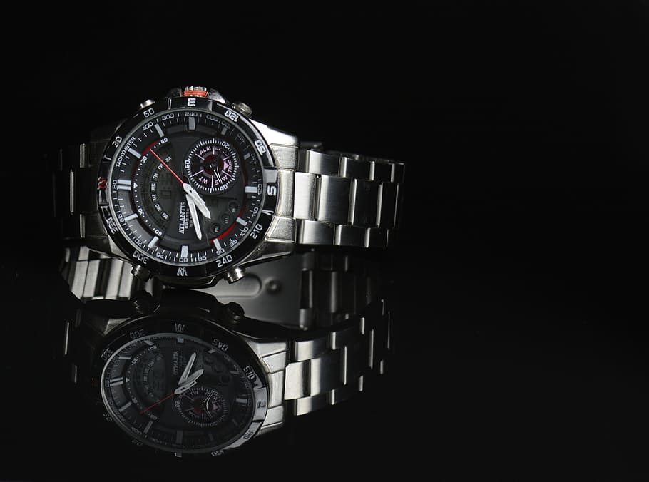 Hours, Watch, Pointers, Time, men's watch, black background