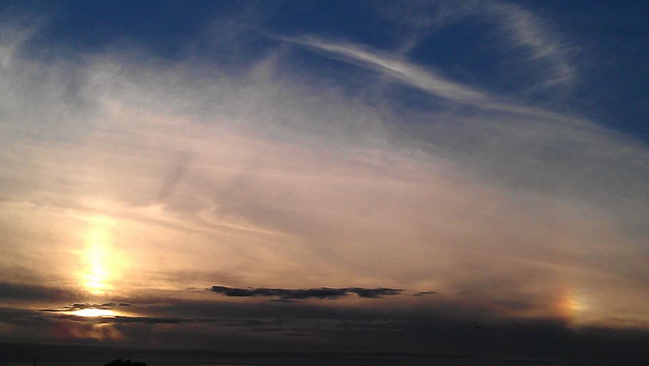 sunset, sky, clouds, dusk, nature, peaceful, calm, cloud - sky HD wallpaper