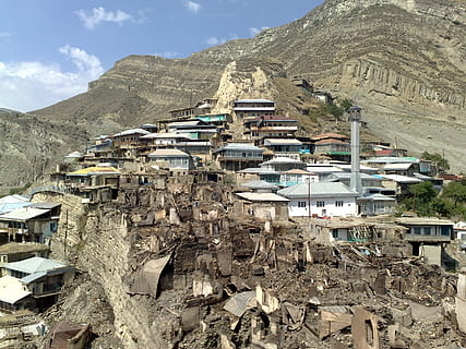anchikh, damaged, buildings, fire, incident, village, town HD wallpaper