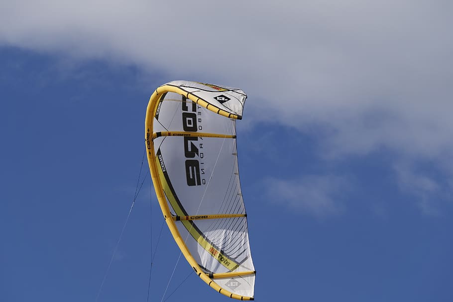 sky, wind, cloud, kite surfing, kiting, windy, water sports HD wallpaper