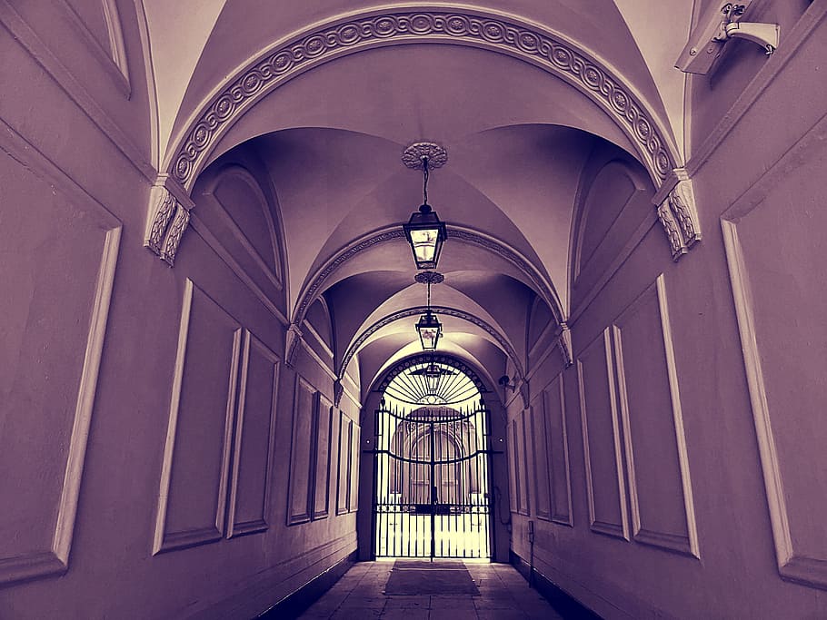 building, architecture, ceiling, gate, entrance, hallway, built structure HD wallpaper