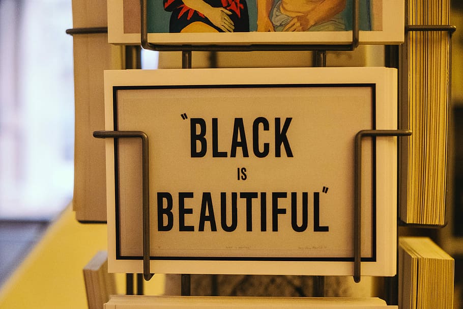 Black is Beautiful card on rack, black is beautiful card, quote HD wallpaper