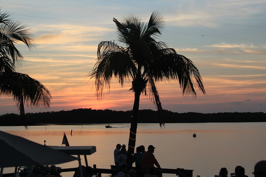 Key West, Florida, Usa, Water, Mood, sky, holiday, pier, sunset celebration, HD wallpaper