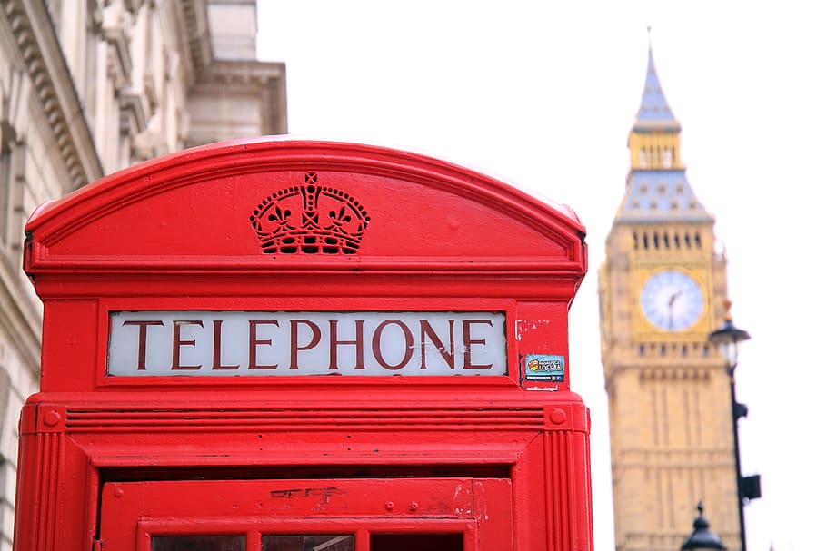 Big Ben The Clock, England London, cabin, phone booth, red, the clock tower, HD wallpaper