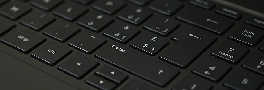 close shot of black computer keyboard, notebook, input, letters HD wallpaper